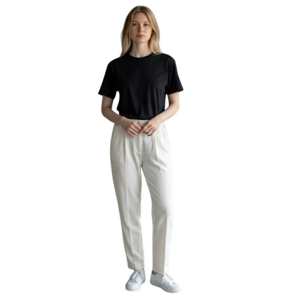 Sag Harbor Petite Dress Pants Womens PM White Pull On Flare Leg Stretch Lined